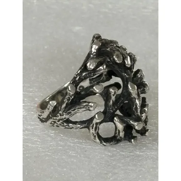 Vintage James Avery Brutalist Sterling Silver Organic Branch Thorn Ring Sz 8 11g - Picture 2 of 4